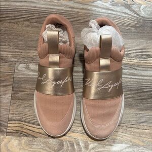 Karl Lagerfeld Women's Gold and Tan Sneakers